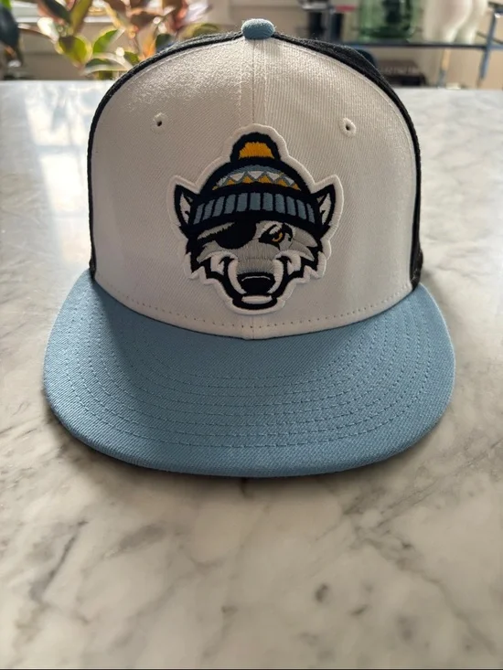 New Era Black, White & Light Blue Snapback Hat - Picture 1 of 5